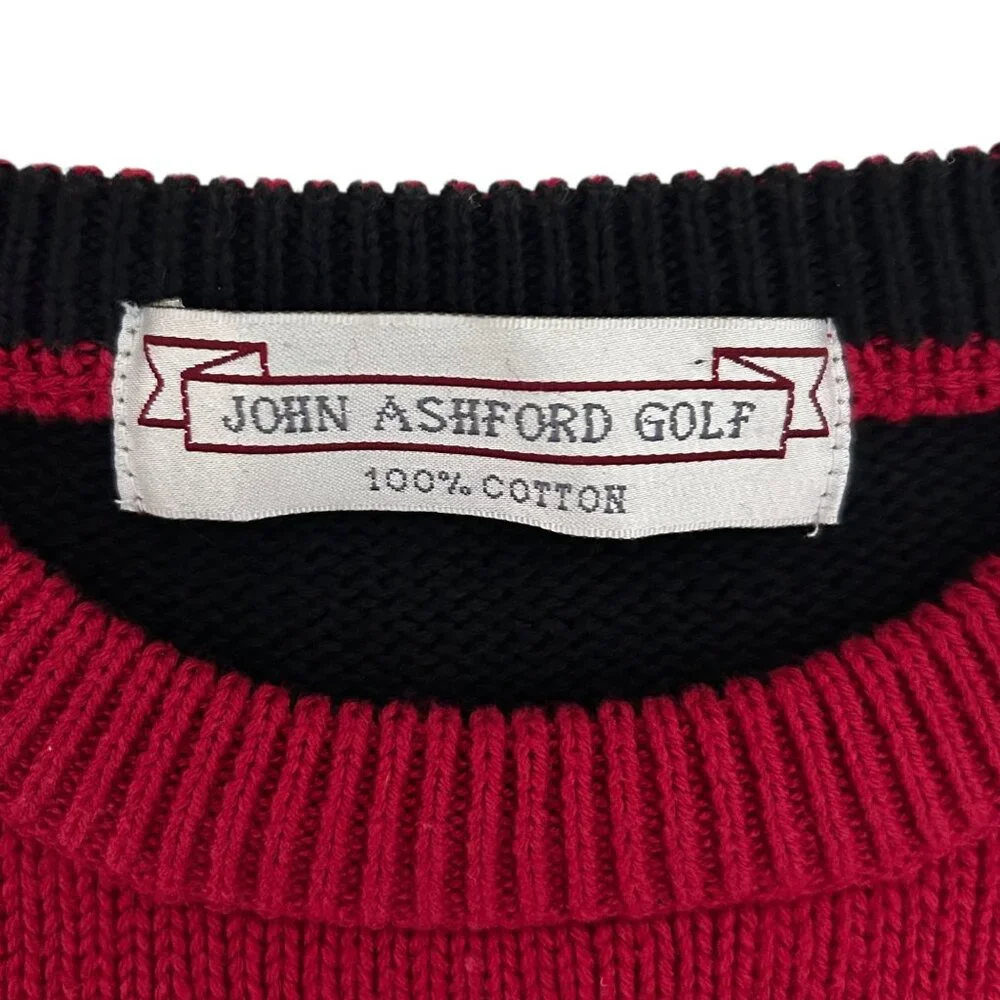 John Ashford Golf Vtg Christmas Grandpa Argyle Preppy Academia Knit Sweater (L)